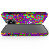 For iPhone 14 Pro Max Case Tough Protective Cover, Purple Floral Design | iCoverLover Australia