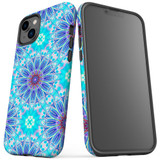 For iPhone 14 Plus Case Tough Protective Cover, Psychedelic Blues | iCoverLover Australia