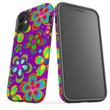 For iPhone 12 mini Case, Protective Back Cover,Purple Floral Design | iCoverLover Australia
