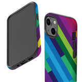 For iPhone 13 mini Case, Protective Back Cover, Lined Rainbow | iCoverLover Australia