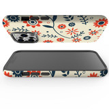 For iPhone 13 Pro Max Case, Protective Back Cover, Orange And Blue Flowers | iCoverLover Australia