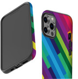 For iPhone 13 Pro Case, Protective Back Cover, Lined Rainbow | iCoverLover Australia