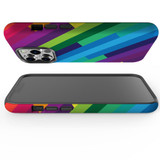 For iPhone 13 Pro Case, Protective Back Cover, Lined Rainbow | iCoverLover Australia