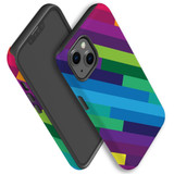 For iPhone 13 Case, Protective Back Cover, Lined Rainbow | iCoverLover Australia