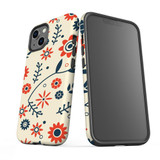 For iPhone 13 Case, Protective Back Cover, Orange And Blue Flowers | iCoverLover Australia