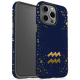 For iPhone 13 Pro Max Case, Protective Back Cover, Aquarius Sign | iCoverLover Australia