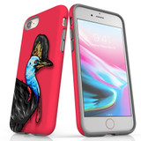 For Apple iPhone SE 5G (2022)/SE (2020)/8/7 Case, Protective Back Cover, Cassowary Portrait | iCoverLover Australia
