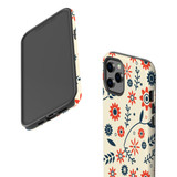For iPhone 12 Pro Max Case, Protective Back Cover, Flowers Pattern orange blue | iCoverLover Australia
