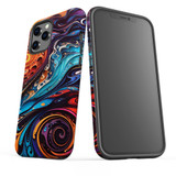 For iPhone 12 Pro Max Tough Protective Case, Swirling Paint | iCoverLover Australia