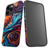 For iPhone 14 Pro Max Tough Protective Case, Swirling Paint | iCoverLover Australia