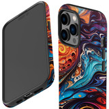 For iPhone 14 Pro Max Tough Protective Case, Swirling Paint | iCoverLover Australia