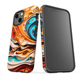 For iPhone 13 mini Tough Protective Case, Swirling Gold | iCoverLover Australia