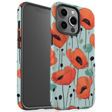 For iPhone 13 Pro Tough Protective Case, Poppy Field | iCoverLover Australia