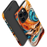 For iPhone 14 Pro Max Tough Protective Case, Swirling Gold | iCoverLover Australia