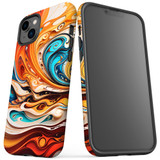 For iPhone 14 Tough Protective Case, Swirling Gold | iCoverLover Australia