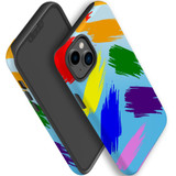 For iPhone 14 Plus Case Tough Protective Cover, Rainbow Brushes | iCoverLover Australia