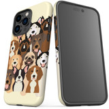For iPhone 14 Pro Max Case Tough Protective Cover, Seamless Dogs | iCoverLover Australia