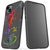 For iPhone 14 Case Tough Protective Cover, Colorful Lizard | iCoverLover Australia