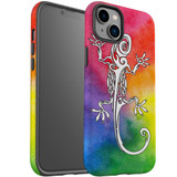 For iPhone 14 Case Tough Protective Cover, Rainbow Lizard | iCoverLover Australia