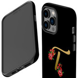 For iPhone 14 Pro Max Case Tough Protective Cover, Embellished Letter T | iCoverLover Australia