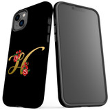 For iPhone 14 Plus Case Tough Protective Cover, Embellished Letter H | iCoverLover Australia