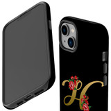 For iPhone 14 Plus Case Tough Protective Cover, Embellished Letter H | iCoverLover Australia
