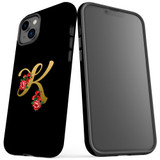 For iPhone 14 Plus Case Tough Protective Cover, Embellished Letter K | iCoverLover Australia