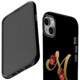 For iPhone 14 Plus Case Tough Protective Cover, Embellished Letter M | iCoverLover Australia