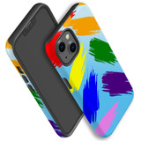 For iPhone 13 Case, Protective Back Cover, Rainbow Brushes | iCoverLover Australia