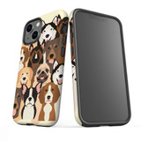 For iPhone 13 mini Case, Protective Back Cover, Seamless Dogs | iCoverLover Australia