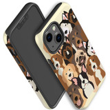 For iPhone 13 mini Case, Protective Back Cover, Seamless Dogs | iCoverLover Australia