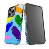 For iPhone 13 Pro Case, Protective Back Cover, Rainbow Brushes | iCoverLover Australia
