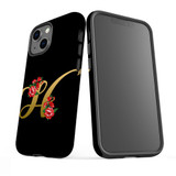 For iPhone 13 mini Case, Protective Back Cover, Embellished Letter H | iCoverLover Australia