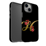 For iPhone 13 mini Case, Protective Back Cover, Embellished Letter H | iCoverLover Australia