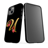 For iPhone 13 mini Case, Protective Back Cover, Embellished Letter U | iCoverLover Australia