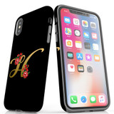 For iPhone XS Max Case, Protective Back Cover, Embellished Letter H | iCoverLover Australia