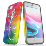For Apple iPhone SE 5G (2022)/SE (2020)/8/7 Case, Protective Back Cover, Rainbow Lizard | iCoverLover Australia