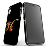 For iPhone XR Case, Protective Back Cover, Embellished Letter H | iCoverLover Australia