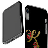 For iPhone XR Case, Protective Back Cover, Embellished Letter K | iCoverLover Australia