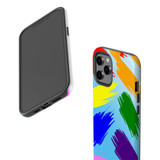 For iPhone 12 Pro Max Case, Protective Back Cover, Rainbow Brushes | iCoverLover Australia