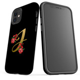For iPhone 12 mini Case, Protective Back Cover, Embellished Letter J | iCoverLover Australia