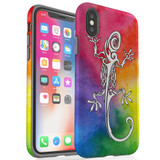 For iPhone XS Max Case, Protective Back Cover, Rainbow Lizard | iCoverLover Australia