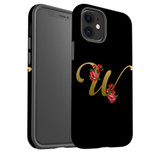 For iPhone 12 mini Case, Protective Back Cover, Embellished Letter W | iCoverLover Australia