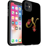 For iPhone 11 Case, Protective Back Cover, Embellished Letter N | iCoverLover Australia