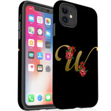 For iPhone 11 Case, Protective Back Cover, Embellished Letter W | iCoverLover Australia