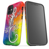 For iPhone 12 mini Case, Protective Back Cover, Rainbow Lizard | iCoverLover Australia