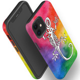 For iPhone 12 mini Case, Protective Back Cover, Rainbow Lizard | iCoverLover Australia