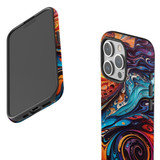 For iPhone 14 Pro Case, Protective MagSafe Compatible Cover, Swirling Paint | iCoverLover Australia