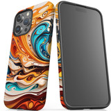 For iPhone 15 Pro Max Tough Case Compatible with MagSafe, Swirling Gold | iCoverLover Australia