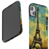 For iPhone 15 Plus Tough Case Compatible with MagSafe, Eiffel Tower Painting | iCoverLover Australia